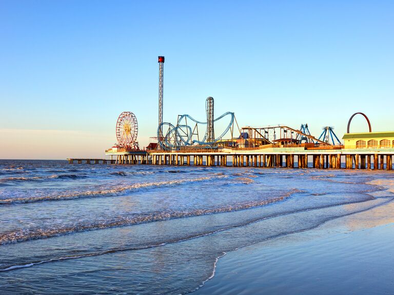 Galveston Island Historic Pleasure Pier in Galveston, TX.