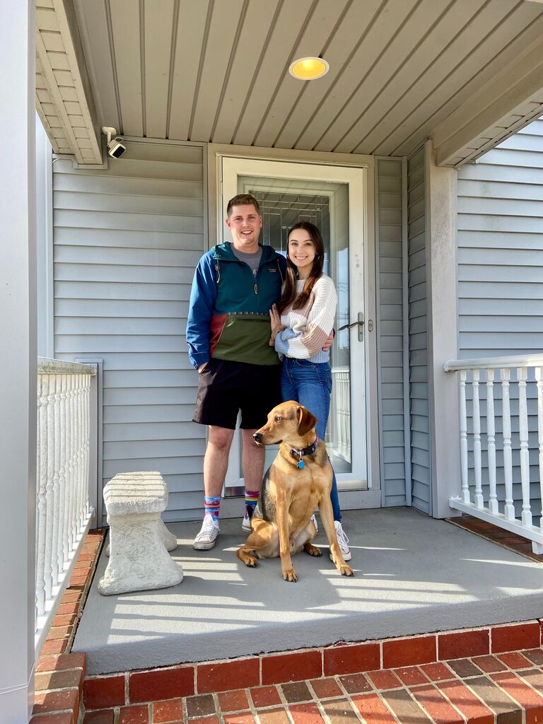 First time homeowners! Theo approves (after sniffing every corner)