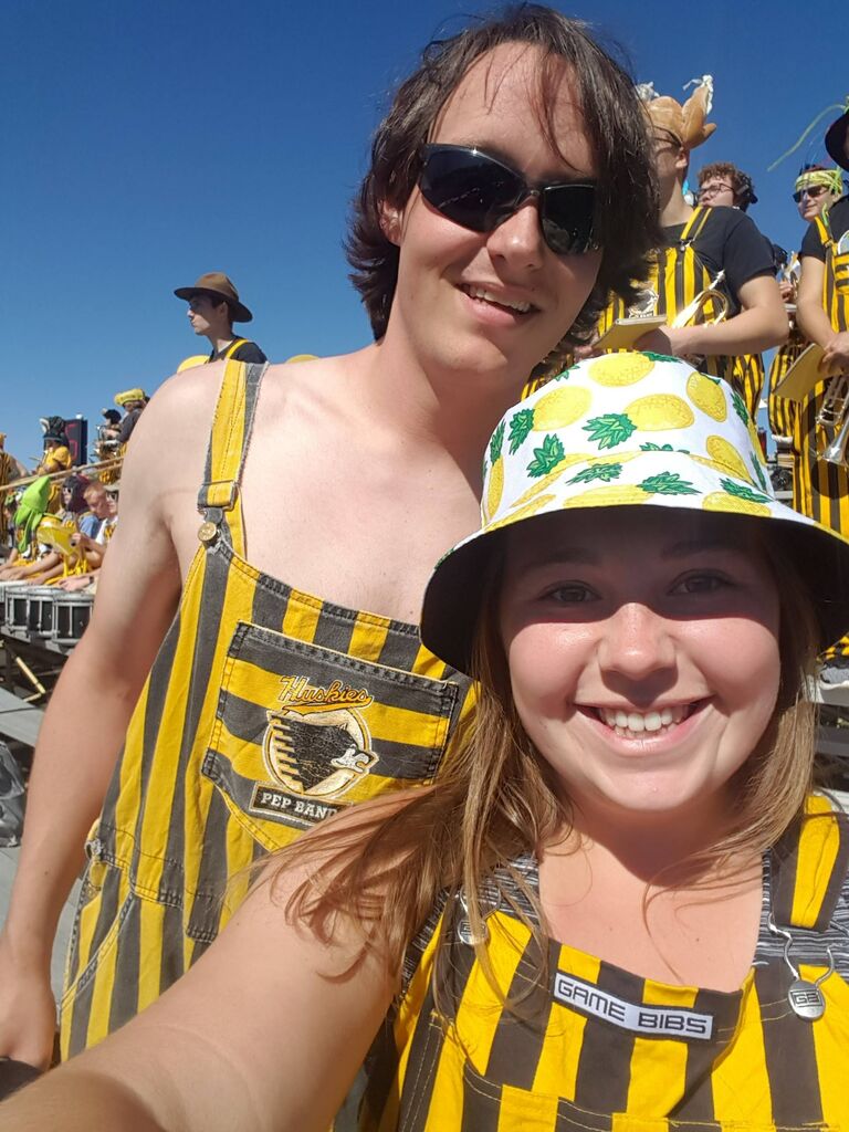 Huskies Pep Band (Jake - Snare Drum; Cally - Quads) ~ Houghton, MI