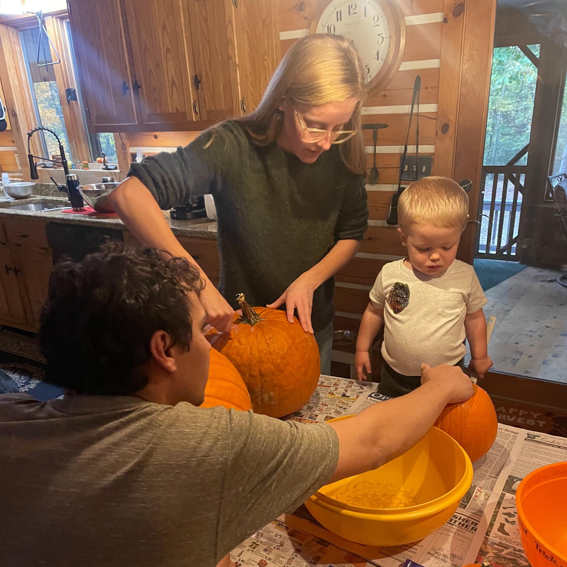 Carving pumpkins!