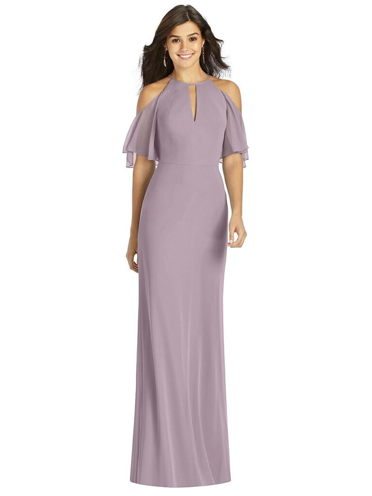 purple silver bridesmaid dresses