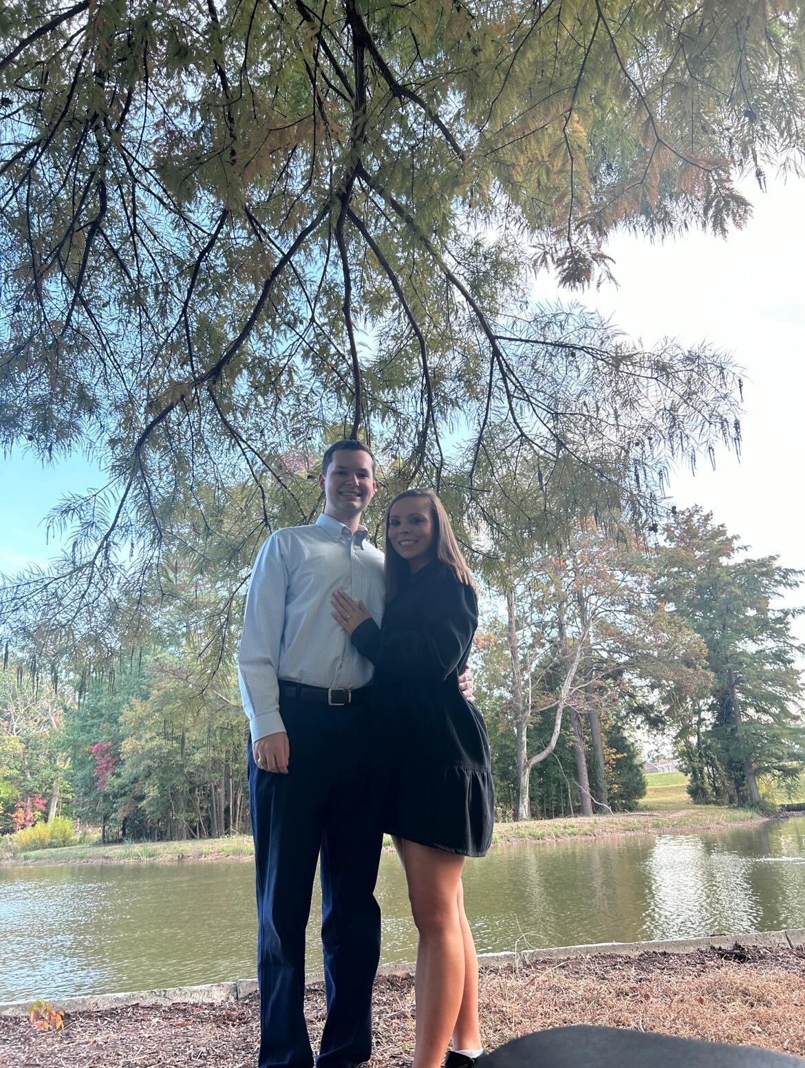 Alan proposed at the lake on Meredith College's campus. It was an easy yes!!