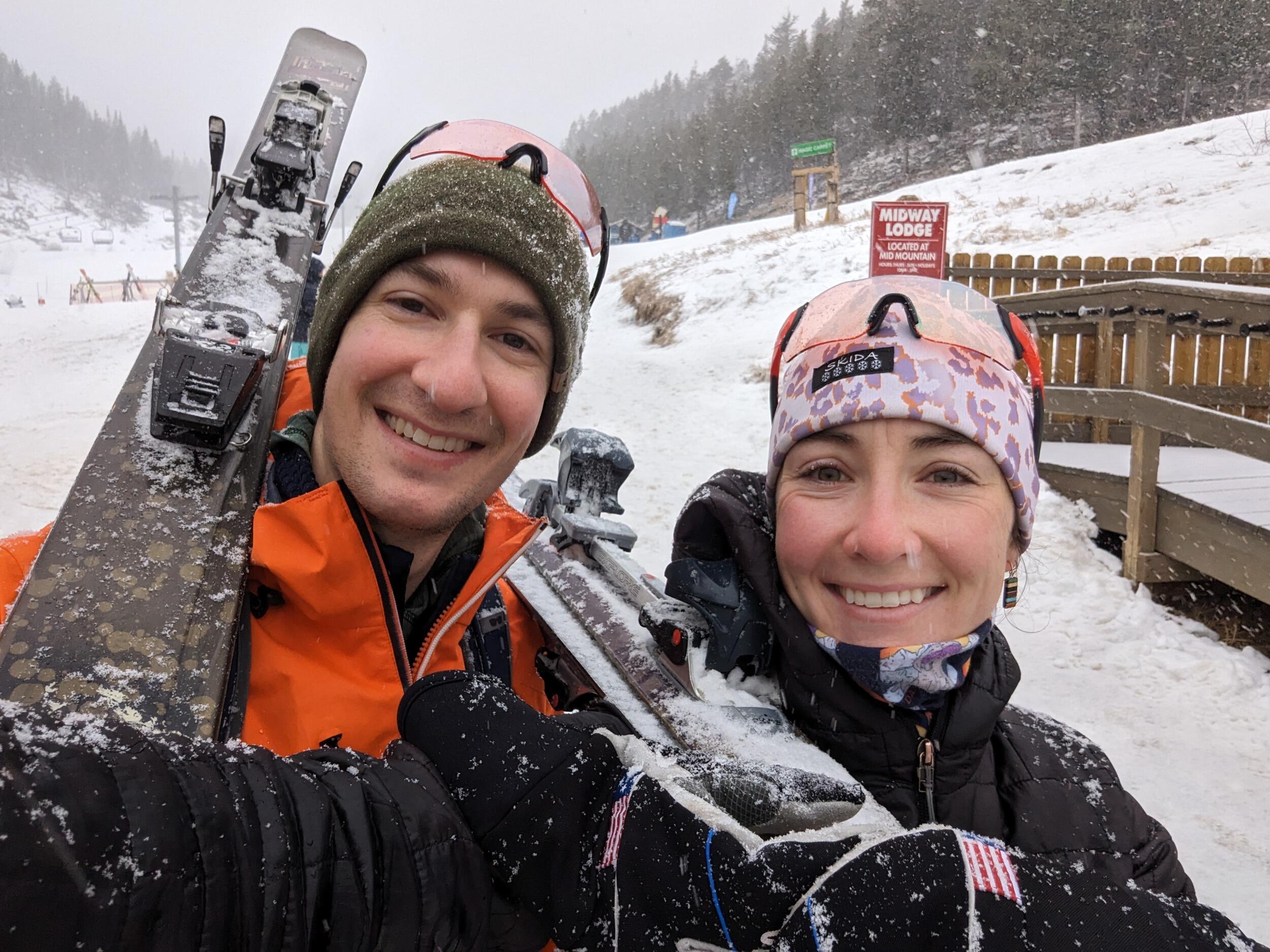 Enjoying a semi white Christmas in Red Lodge, MT. Spent most of the time skinning up the mountain than skiing down!