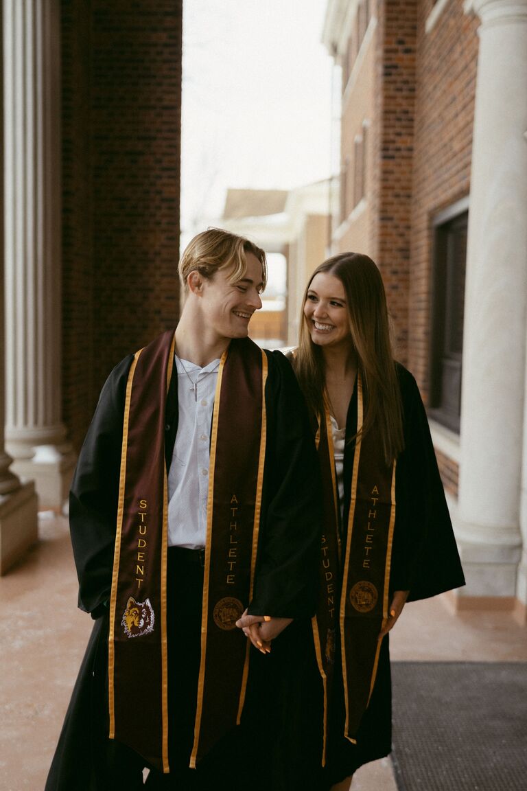 Robbie graduated with his masters degree and Mayson graduated with her bachelors degree.