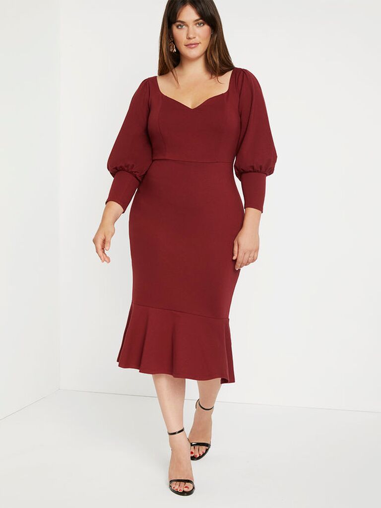 burgundy dress for fall wedding