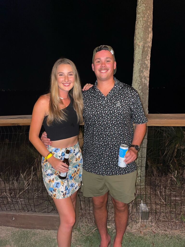 Celebrating Connor's winging at Calverts in Pensacola.