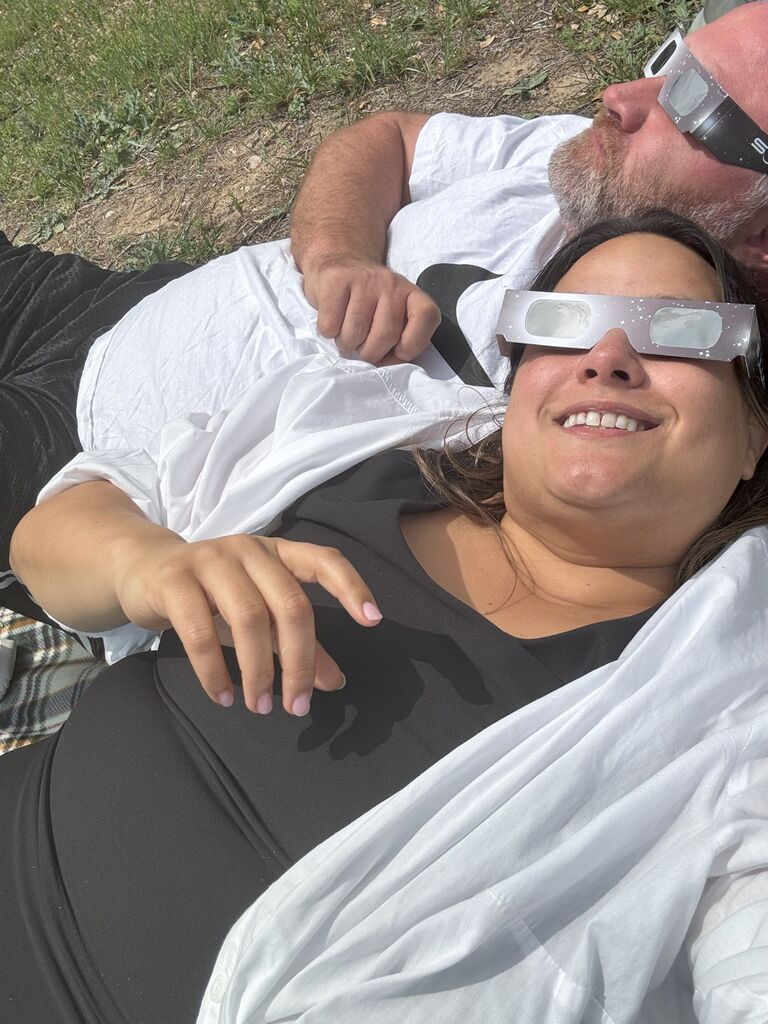 Watching the solar eclipse in Georgetown.