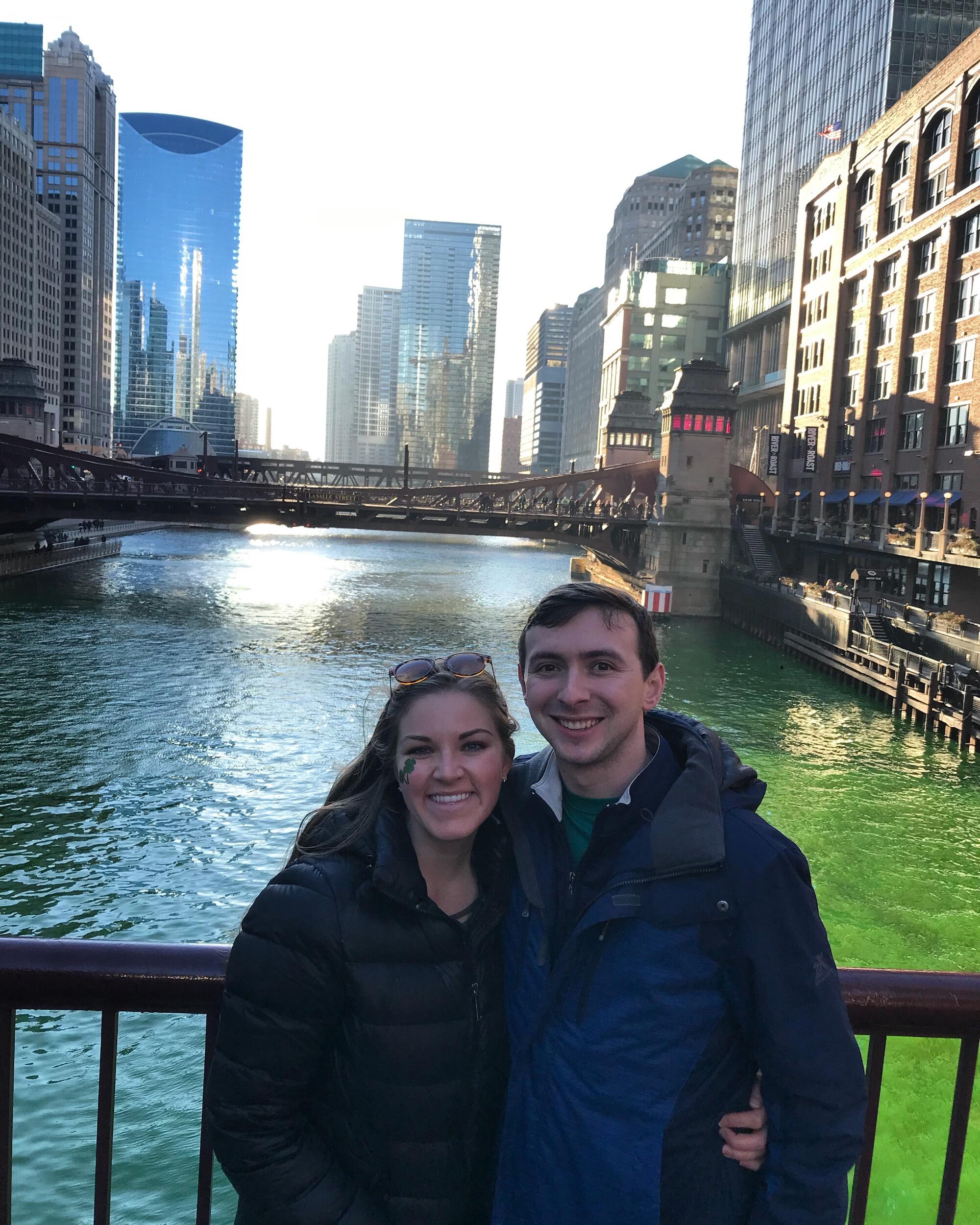 Chicago, IL for St. Patrick's Day.
Our first picture together.