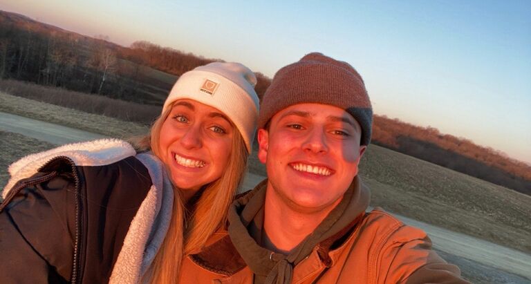 A sunset, in a field, on state game lands, sitting on top of the truck - the day we started dating