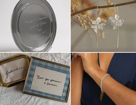 Collage of four 25 year wedding anniversary gifts