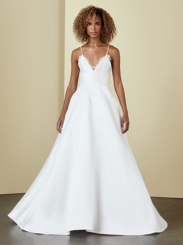 Amsale Spaghetti Strap Wedding Dress