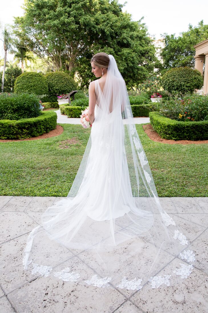 chapel length lace veil