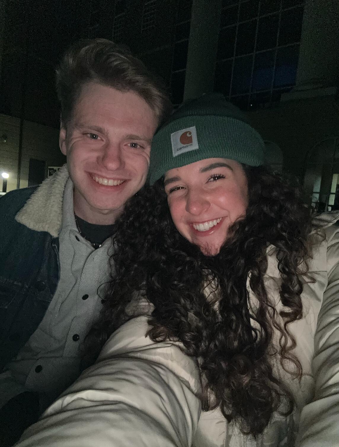 A few months later, they reconnected on a dating app (Hinge), and Michael immediately recognized Em and asked her out. They went on their first date to the Water Dog, then sat by the Liberty Medical Building talking and looking at the Lynchburg city lights.