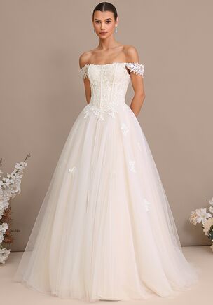 Fall in love with the JJ's House Darissa Ball-Gown/Princess Square Sequins Convertible Lace Wedding Dress! A timeless and elegant design crafted to make your dream wedding a reality. Shine with confidence as you walk down the aisle.