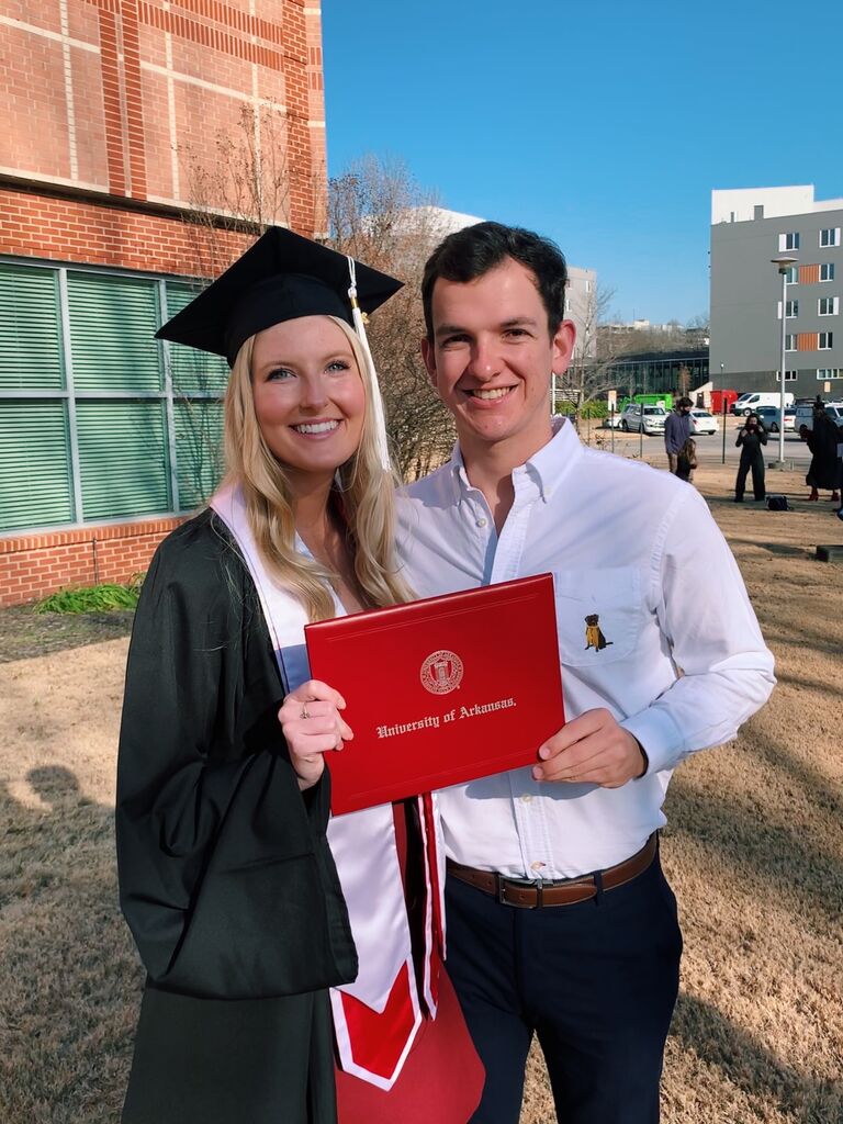 Delayed Graduation! Clayton and Erica (finally) had a graduation ceremony from UArk after graduating in May 2020