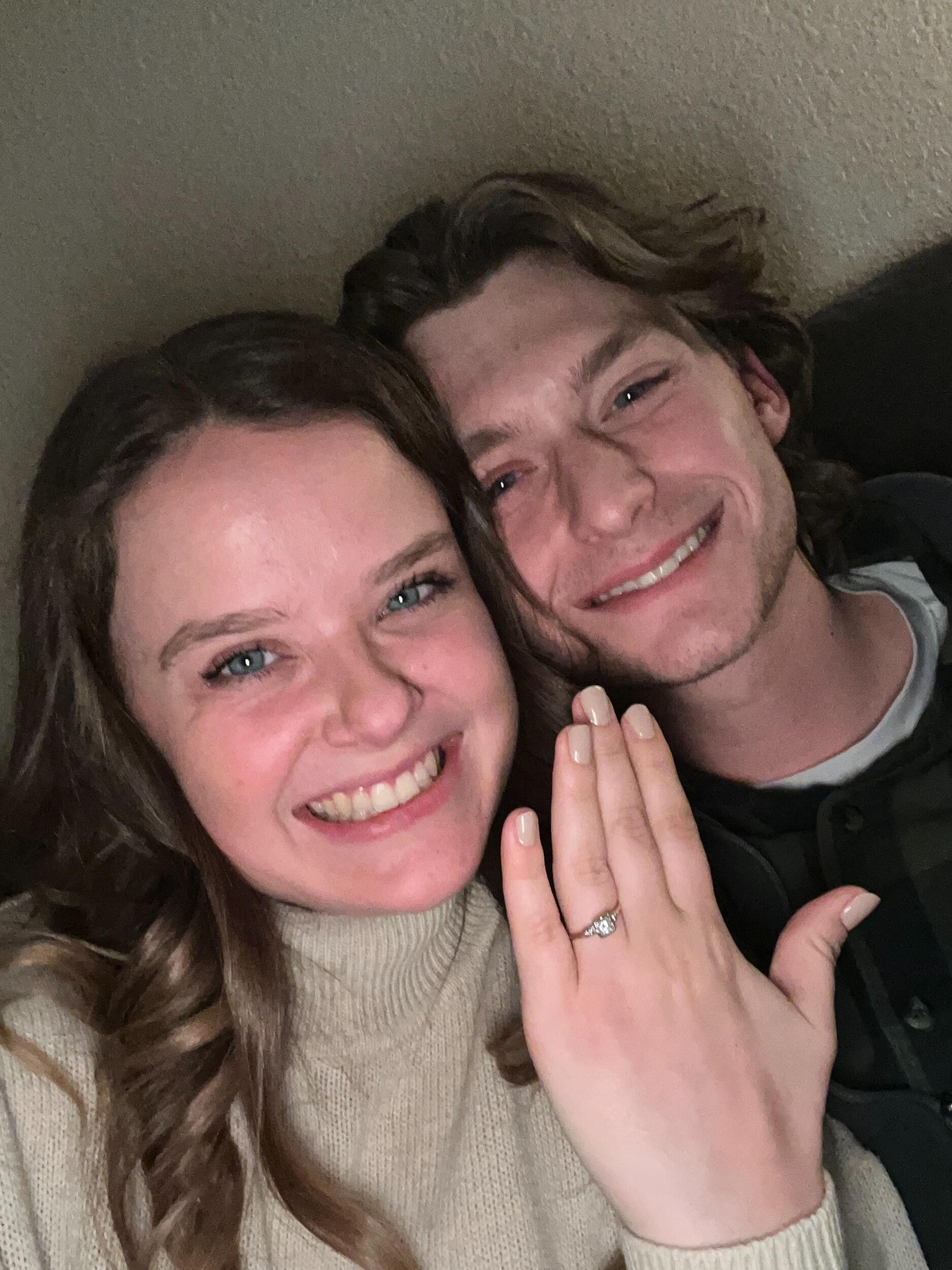 Matt proposed and Maria said "YES put that ring on my finger!"

The rest of the night was spent calling family and friends sharing the happy news!