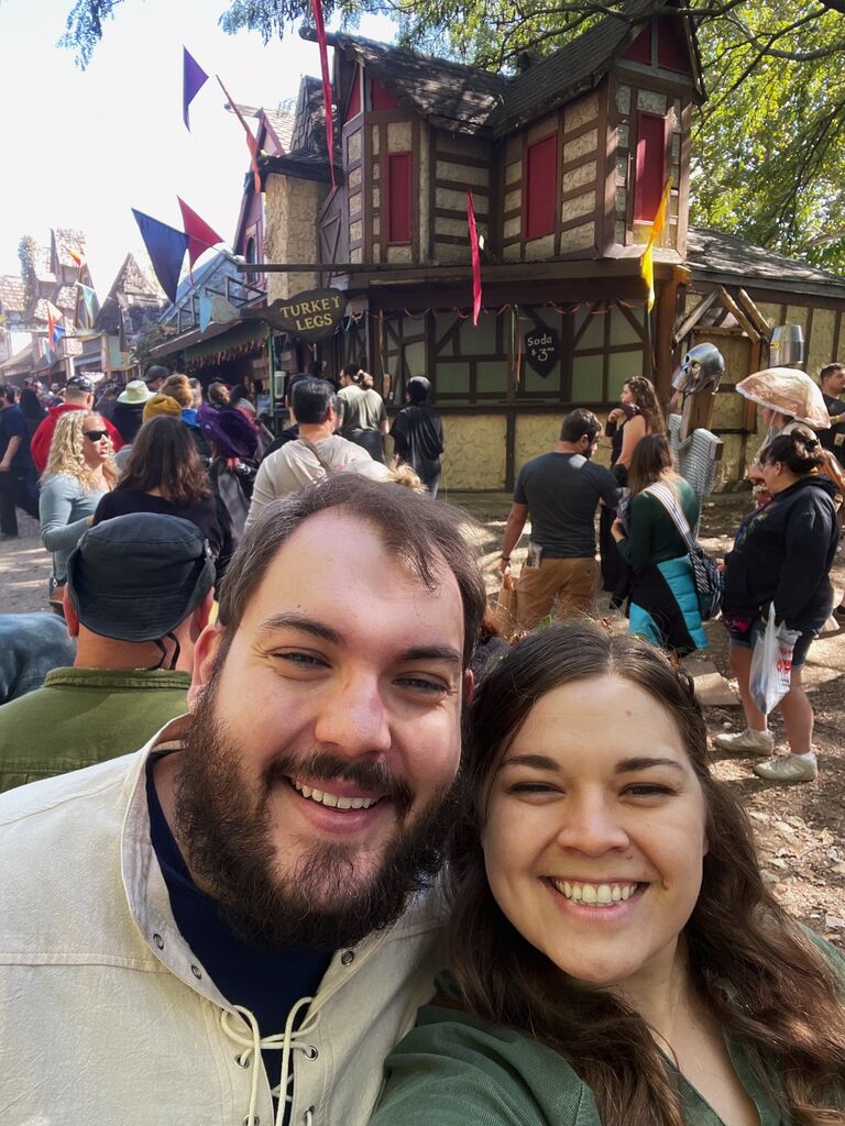 Rachel & Nathan at the Renaissance Fair, one of many places that Nathan might never have found himself at if not for dating Rachel
