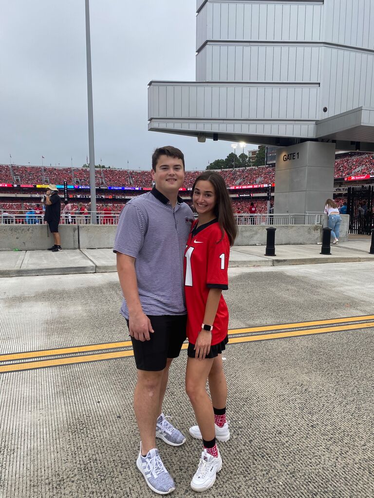 Our first Georgia football game together! Gooooo Dawgs! 