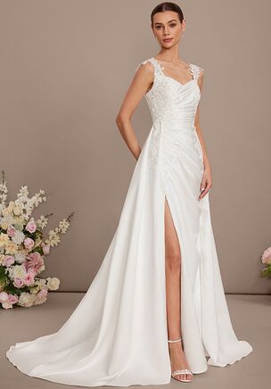 Fall in love with the JJ's House Caelum Ball-Gown/Princess Convertible Lace Wedding Dress! A timeless and elegant design crafted to make your dream wedding a reality. Shine with confidence as you walk down the aisle.