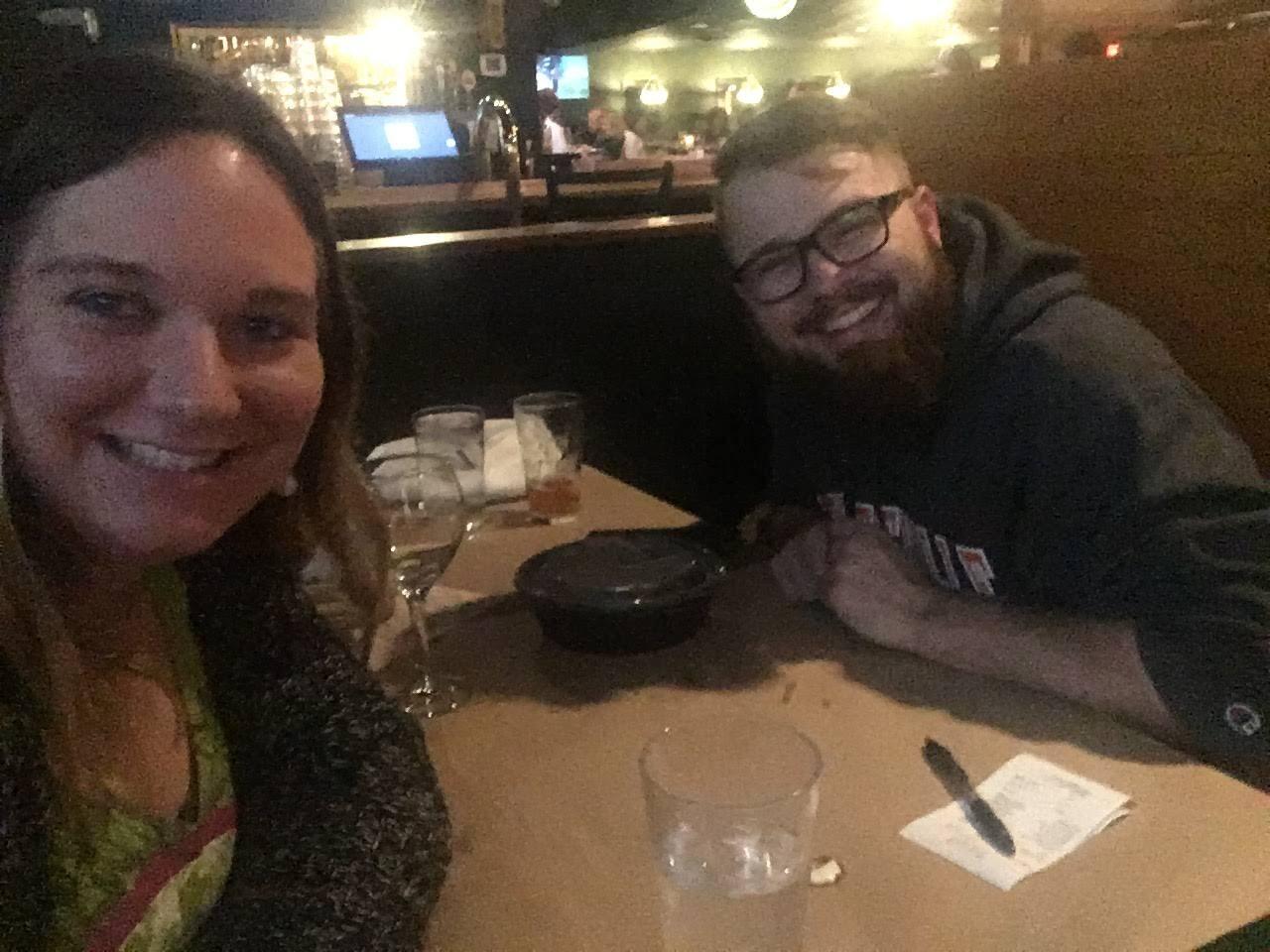 After texting for a few days, Morgan and Reese had their first date at Vitense Mini-Golf and then went to Babes for drinks (and cheese curds Morgan was too nervous to eat). Before Babes closed in 2019, they stopped for one last drink and were able to sit at the same table as their first date.