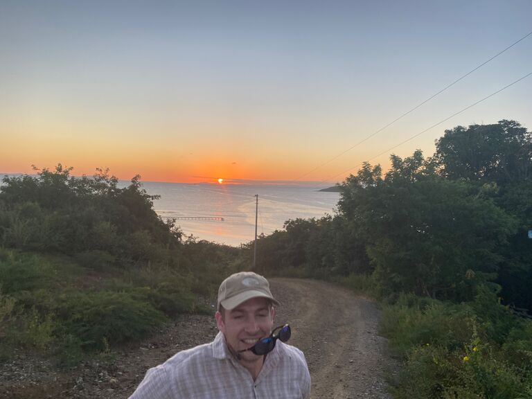 Christmas in Puerto Rico (Reid photobombing my sunset picture approximately 10 min before he proposed)