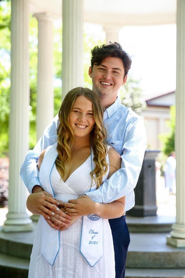 Morgan's graduated from undergrad at UNC! She also was accepted to the Master of Arts in Teaching program at UNC for the next year while Simon completes his senior year!