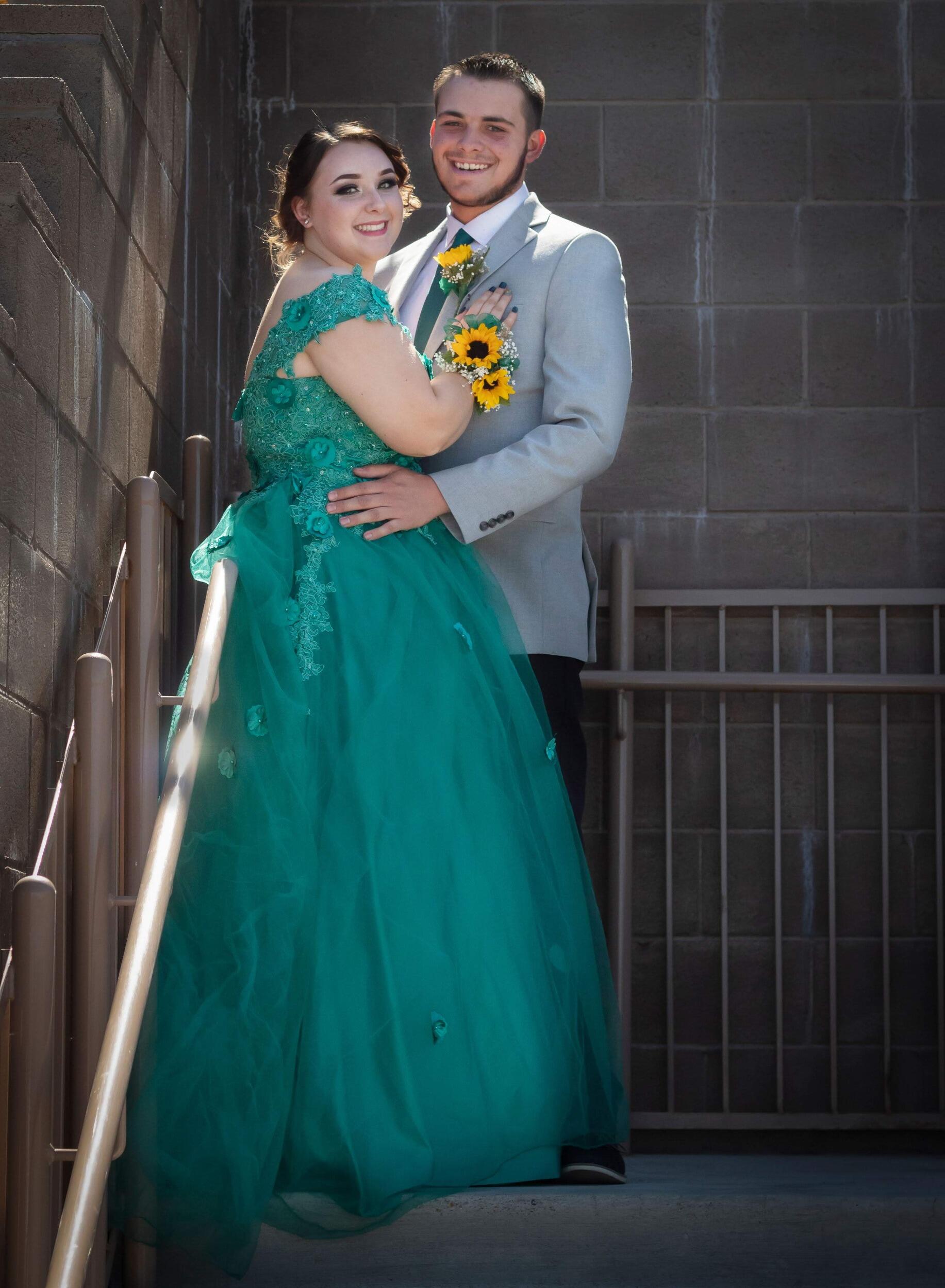 Piper's first and only prom, wearing a hunter green dress, with a Hunter as a date, twas a dream come true.
