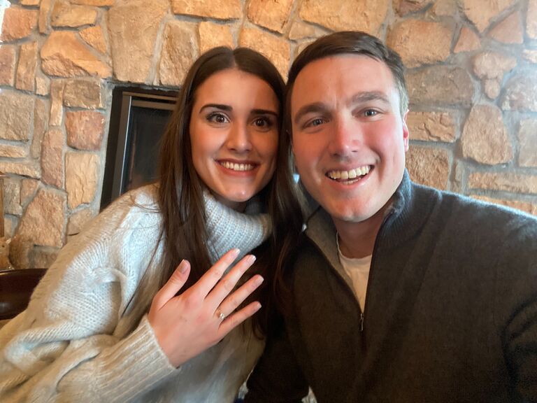 He popped the question! Despite unfortunate weather conditions, Nick still made the special day happen. They were so grateful to celebrate with family and friends. 