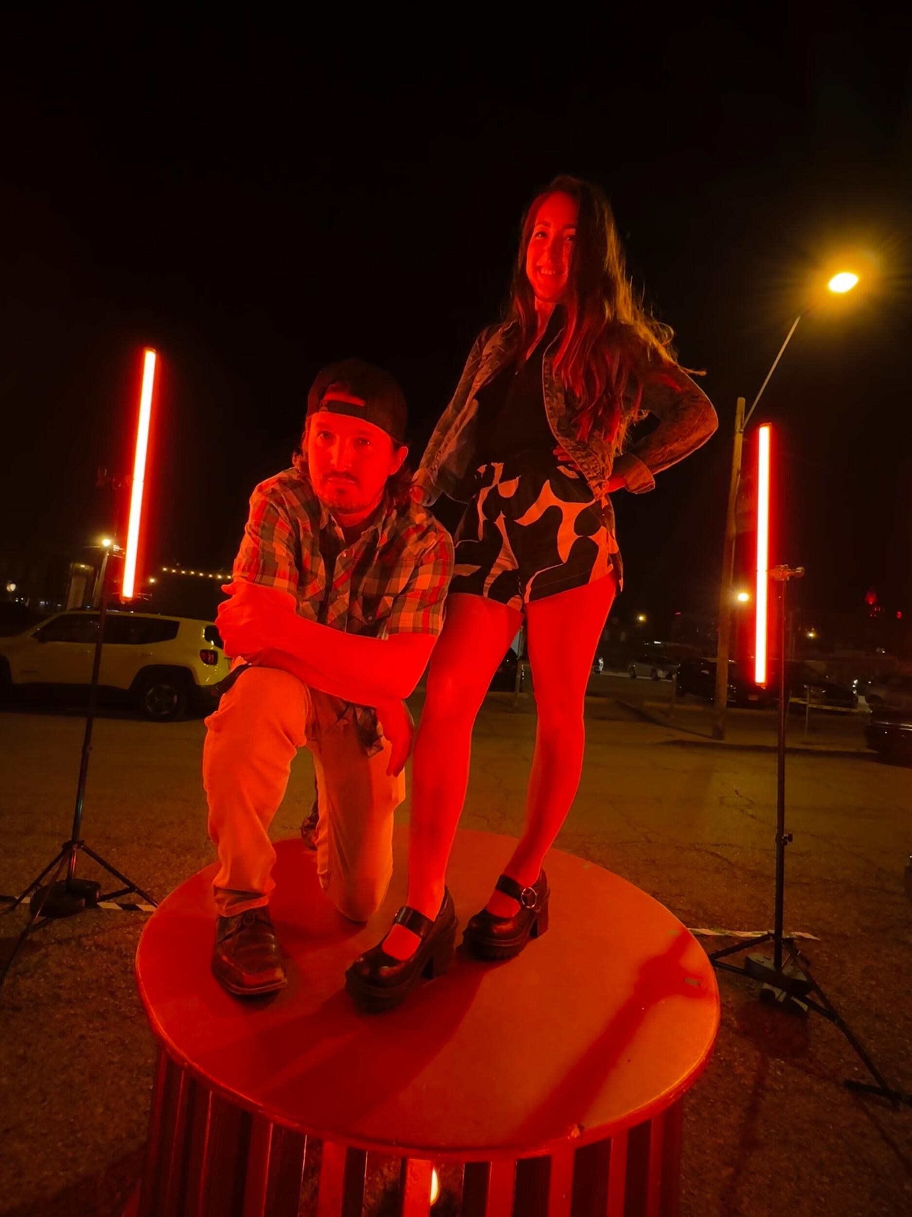 Posing at our first First Friday together in Kansas City.