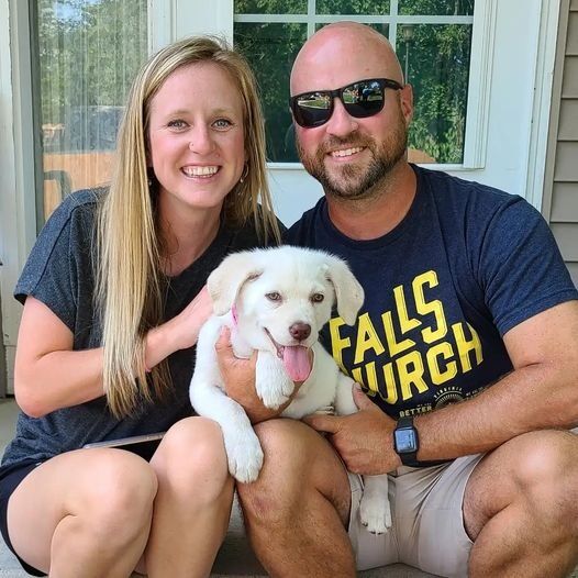 We adopted the sweetest pup Kita Rose from North Dakota. Our first family pic!