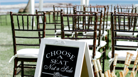 Black and Bright Wedding: Please Choose a Seat Not a Side Wedding  Chalkboard Sign Tutorial