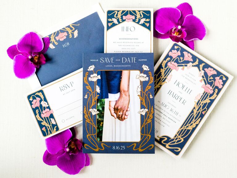 The Knot Invitations beautiful stationery flatlay wedding invitations on sale for Black Friday 2022