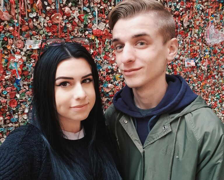 Our trip to Seattle commemorated in front of the notorious Gum Wall. 