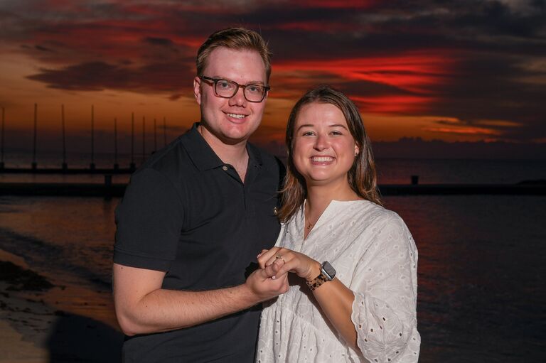 On September 2, 2023, at sunset on the beach in Montego Bay, Jamaica, Nathan proposed!