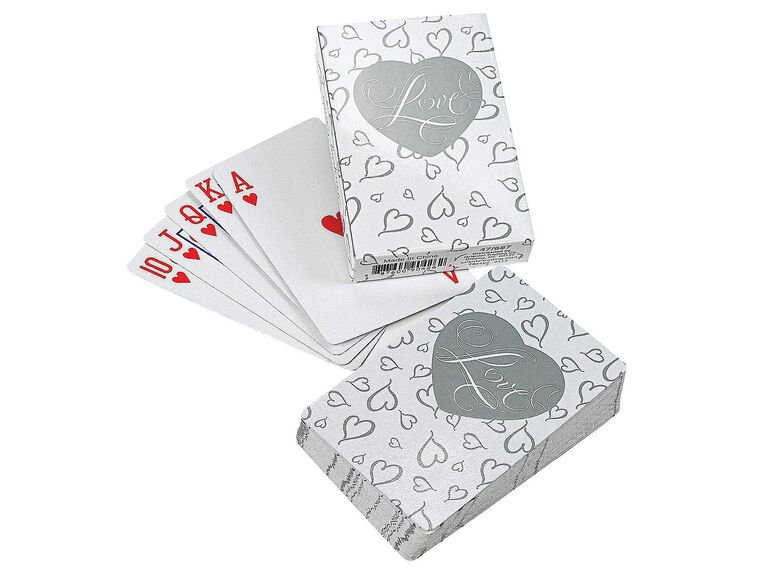 Love heart design playing cards