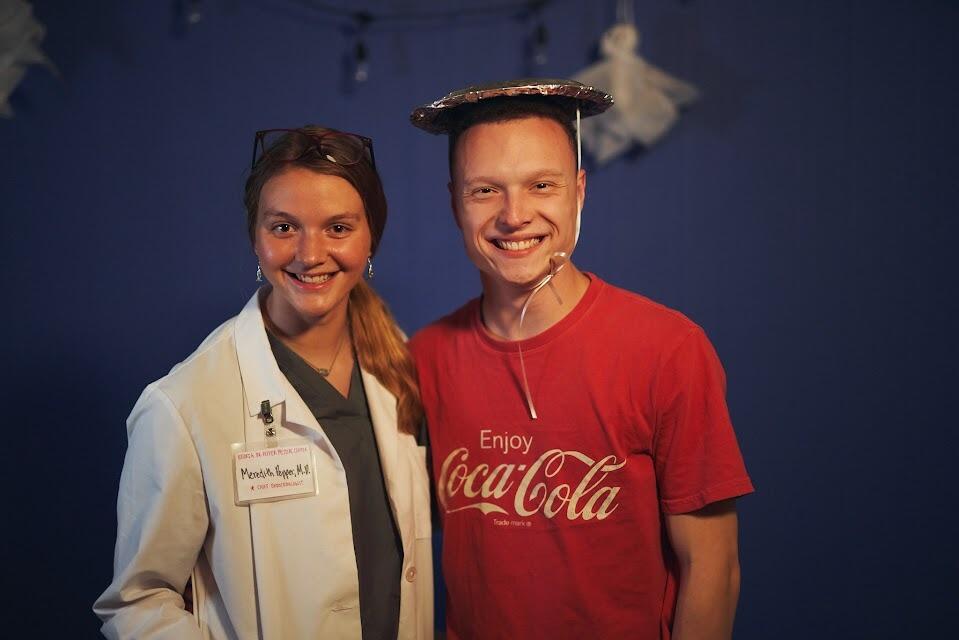 Our first Halloween party at the UK BCM- Nick was Coca-Cola and Meredith was Dr. Pepper