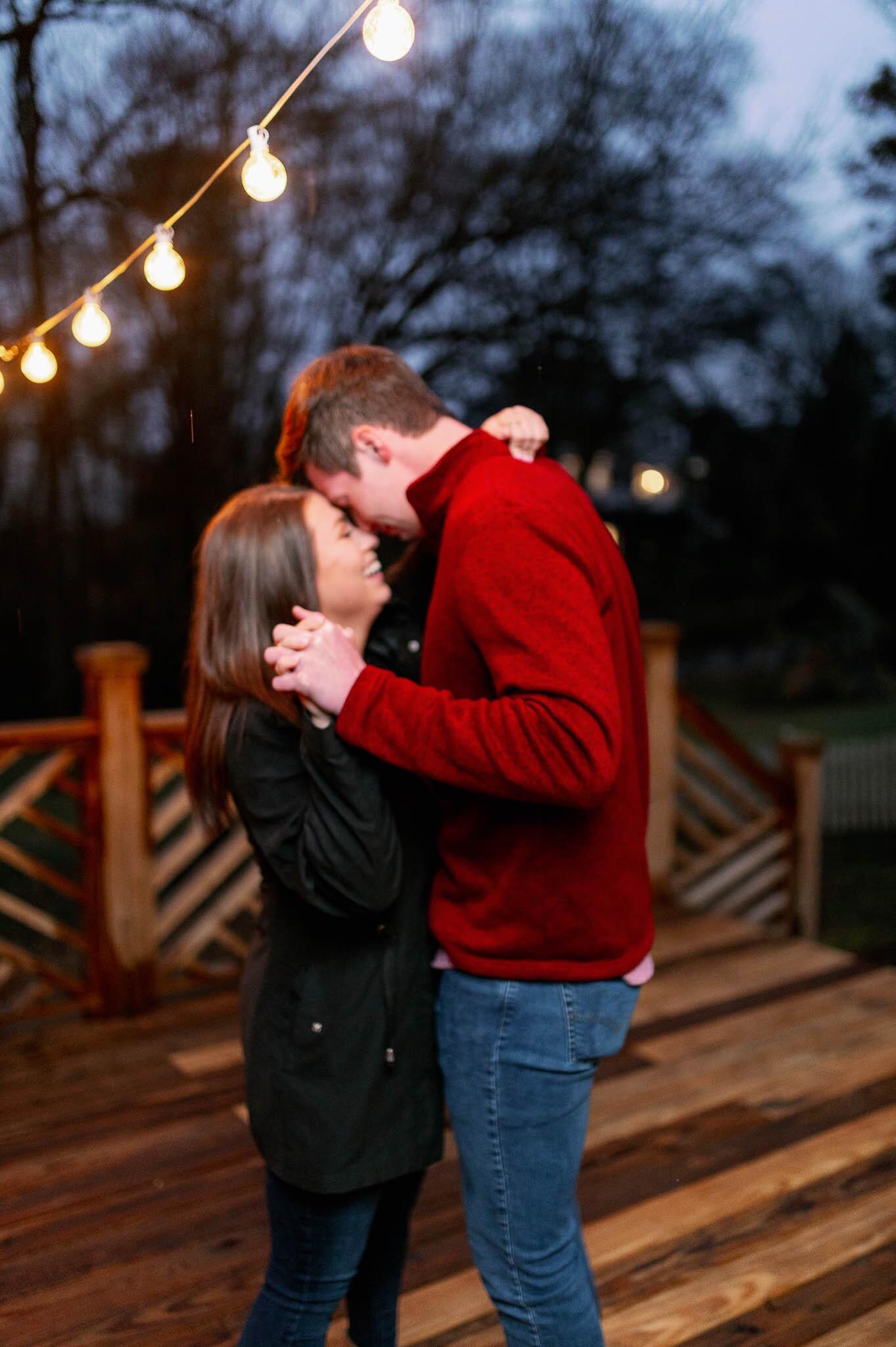 Chris flies in the artist who sings "our" song, we dance, and Chris proposes