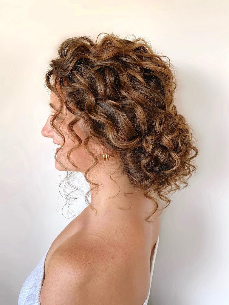 Curly wedding updo for long hair