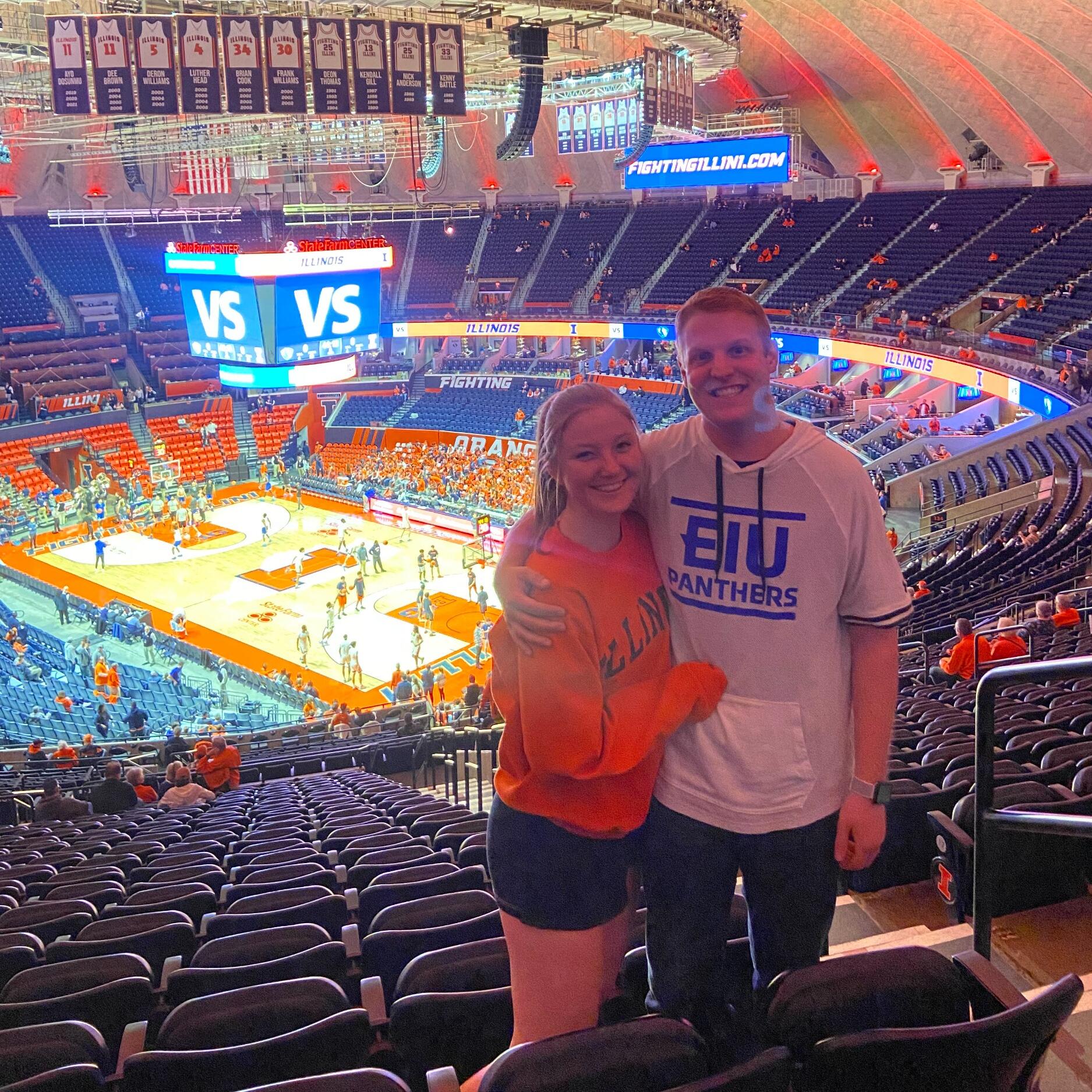 Josh and Gracie had season tickets to the Illini Men's Basketball games with two other friends. This was the game their schools played each other (The Illini Dominated Eastern Illinois)!