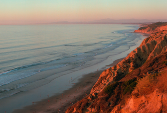 San Diego beach at sunset, San Diego honeymoon