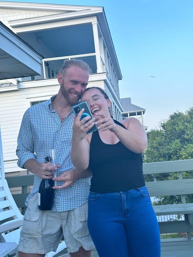 Calling family and friends to tell them the exciting news
