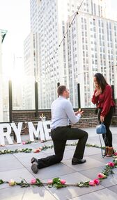 Marriage proposal on rooftop