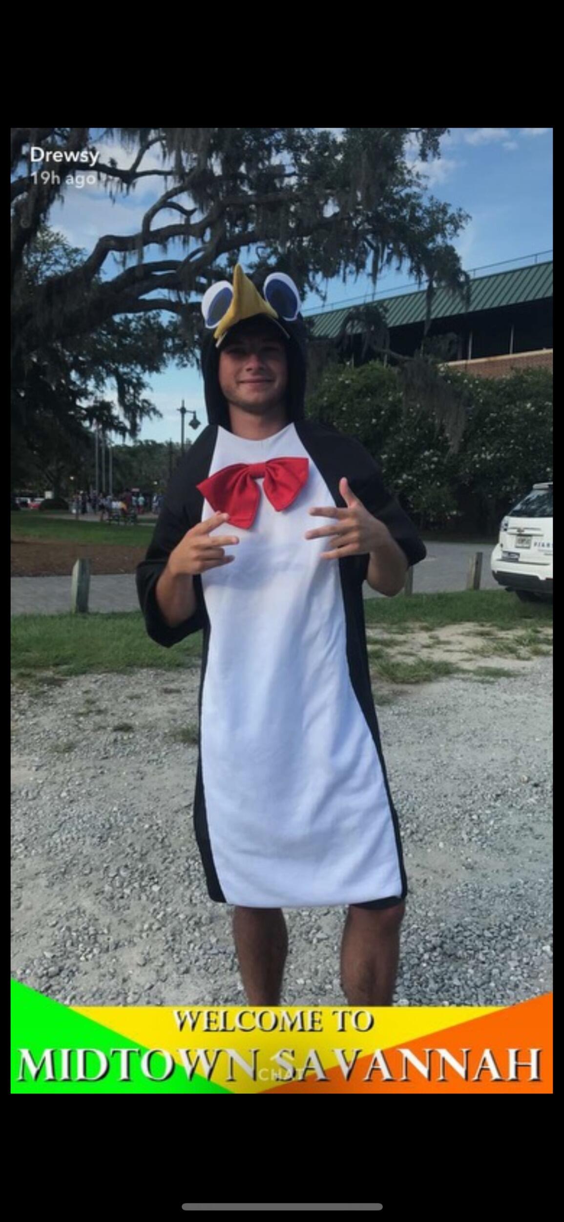 The summer after our freshman year of college, Jake and I both worked for the Savannah Bananas. We hung out a lot this summer and had lots of fun!! We didnt have any pictures together, so enjoy Jake dressed as a Parking Penguin.