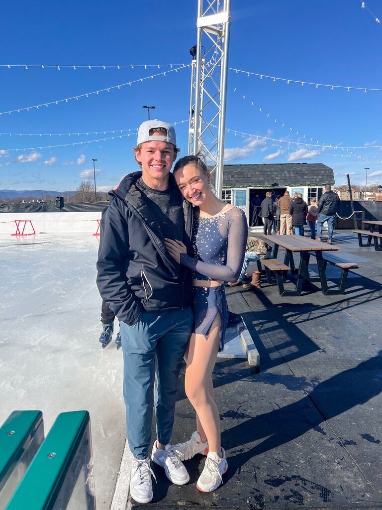 Emma's skating show! First time seeing each other after a month of Christmas break!