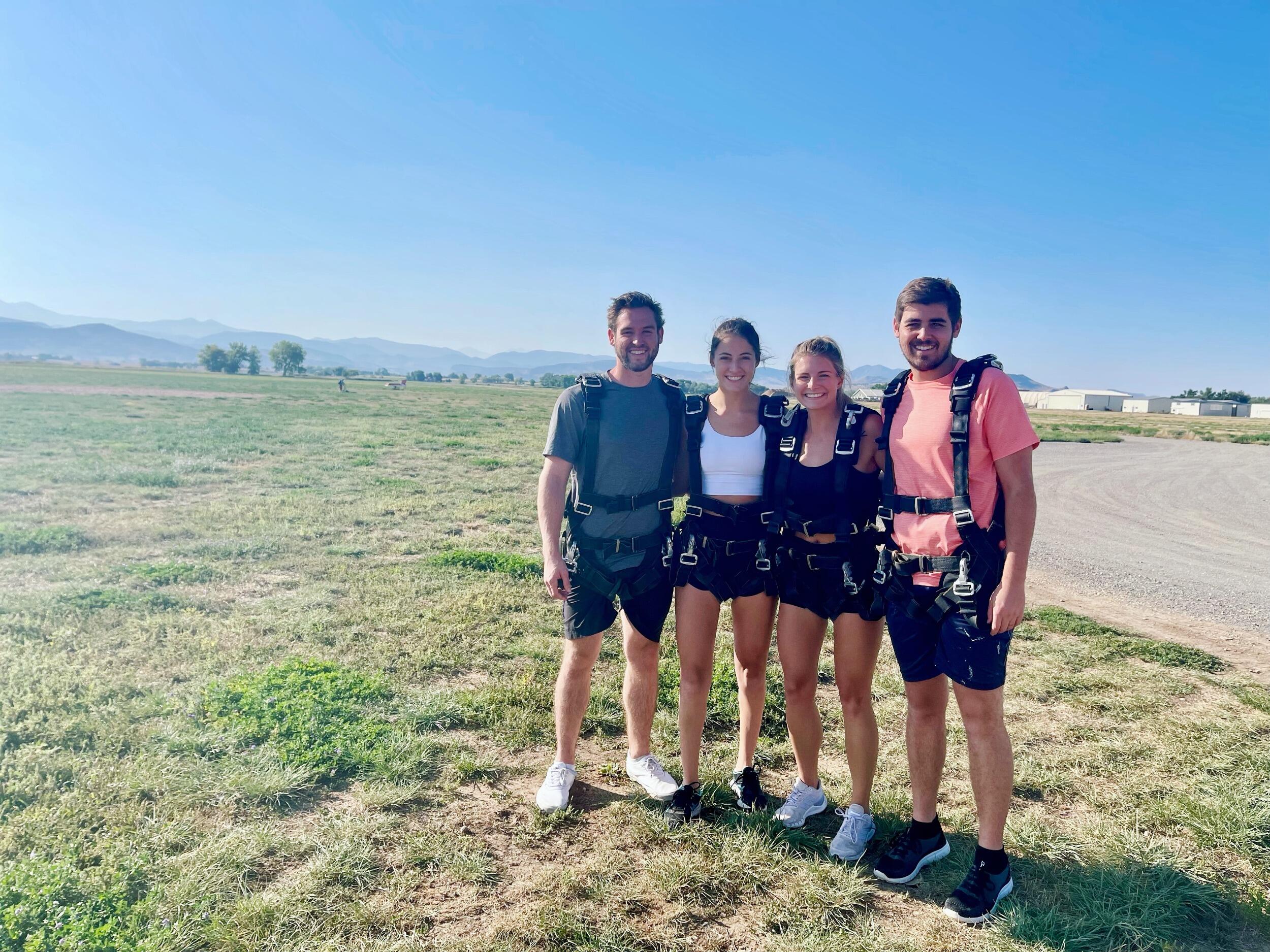 COVID hit and we spent some time apart. During this time, we both graduated from Mizzou. Once the pandemic slowed down, we made a trip out to visit Fallon's sister and brother-in-law in Colorado. We went skydiving together, a memory we will never forget!