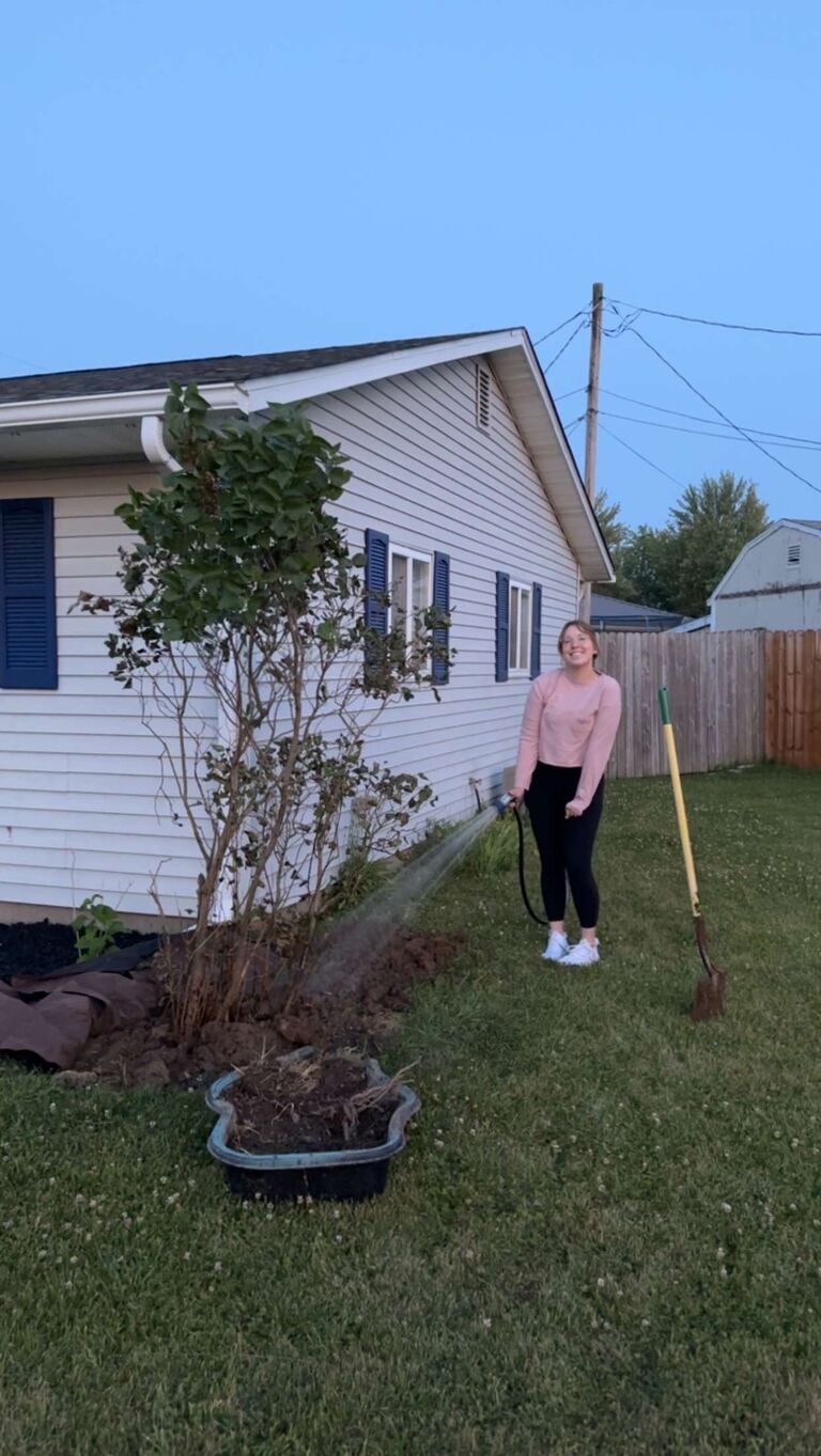 We started landscaping our new home with special plants from our sweet gardener Liz 