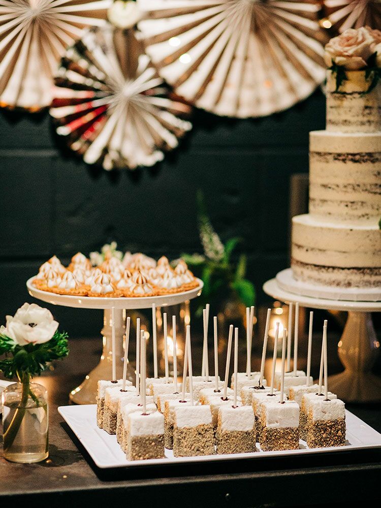 dessert table with marshmallows