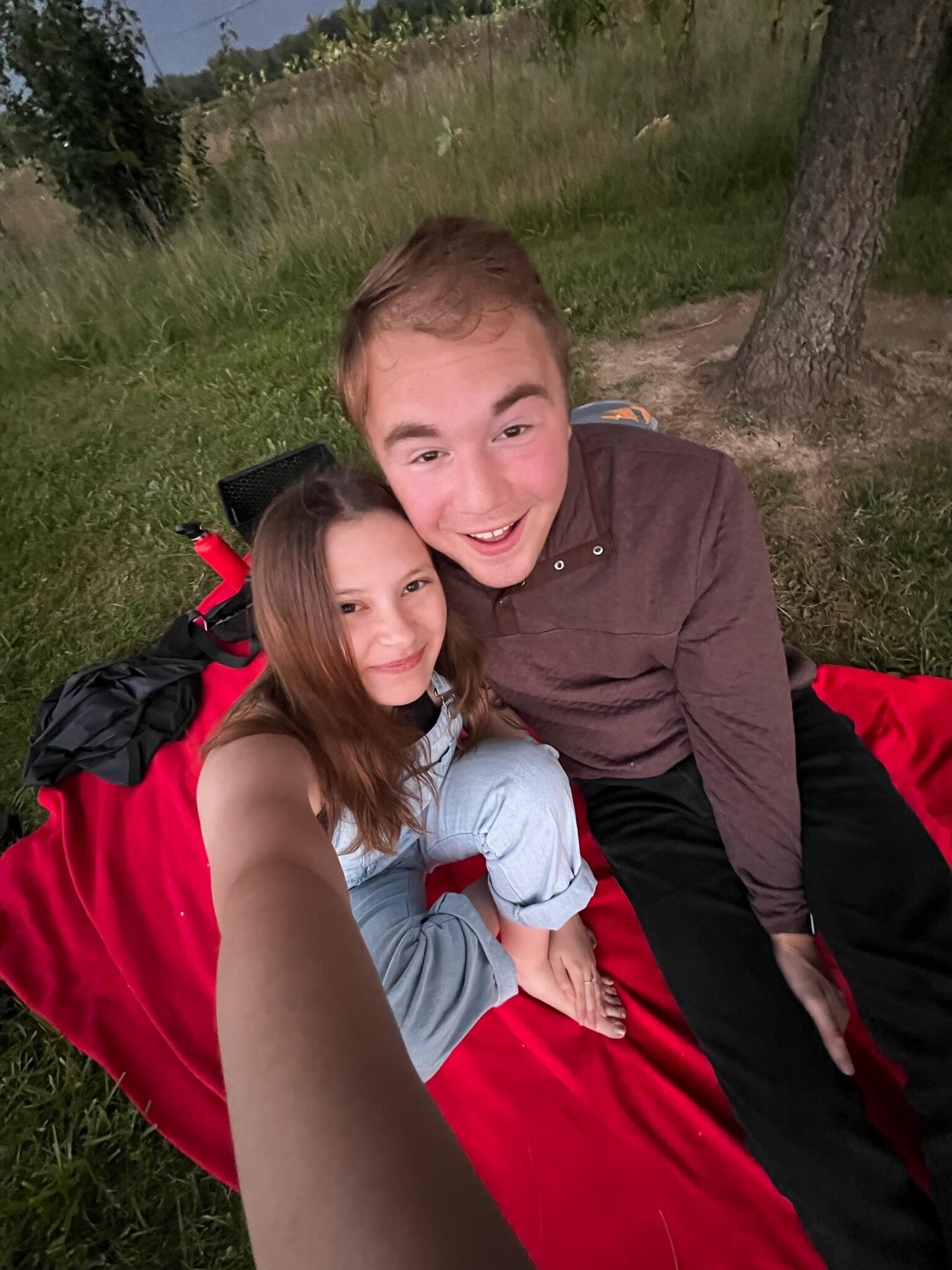 First date being an official couple ! We made quesadillas and watched the sunset !!