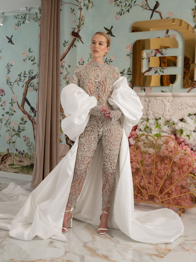 Elegant Tulle Bodysuit with Sparkling Swarovski Elements