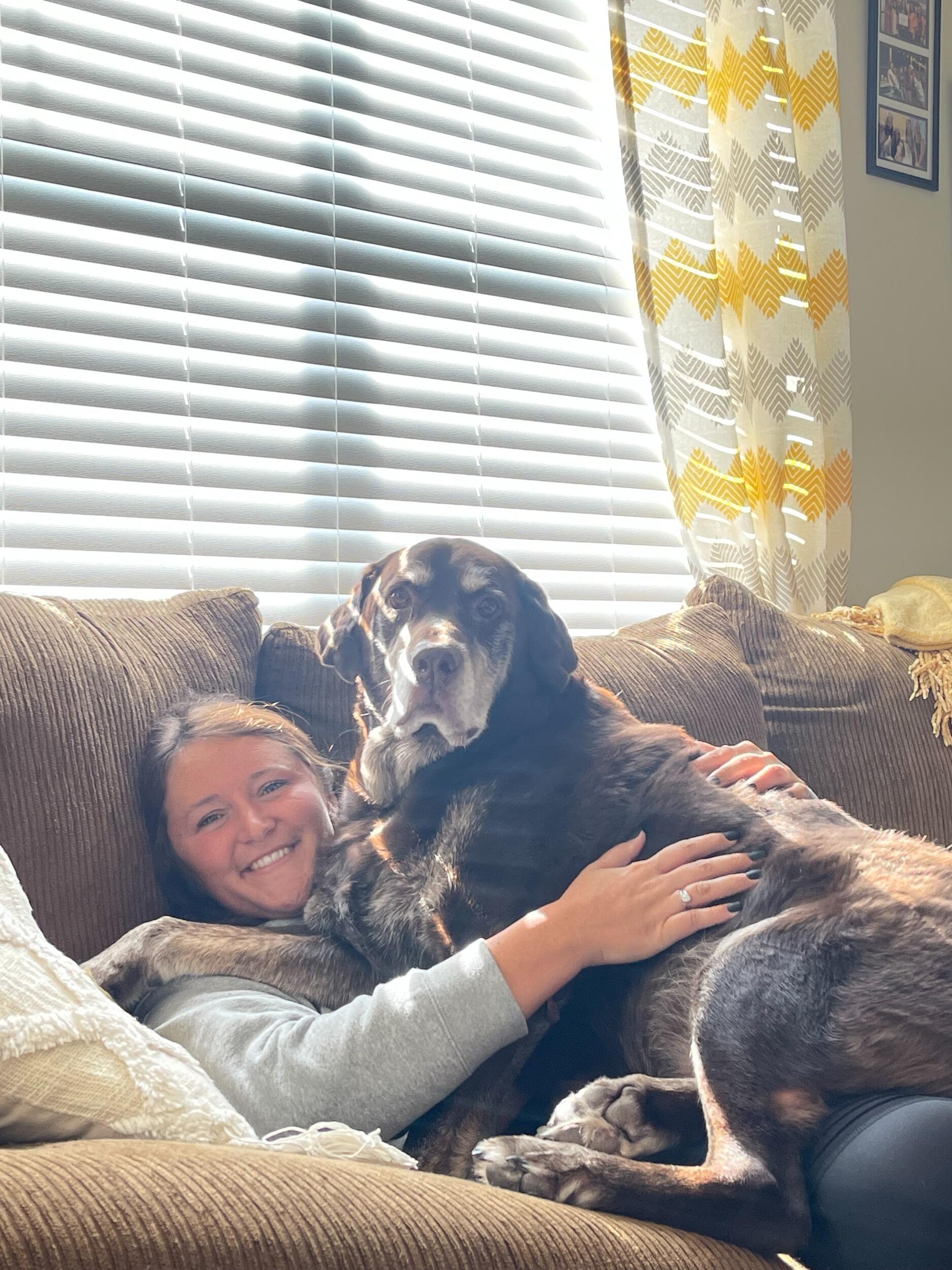 Duke is settling into his new home nicely. He thinks he's a lap dog!